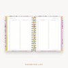 Day Designer's 2023 Weekly Mini Planner Blurred Spring with movie and book tracking page.