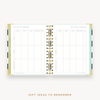 Day Designer's 2023 Weekly Mini Planner Black Stripe with holiday gift planning page.