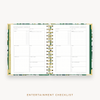 Day Designer's 2023 Weekly Mini Planner Bali with entertainment checklist page.