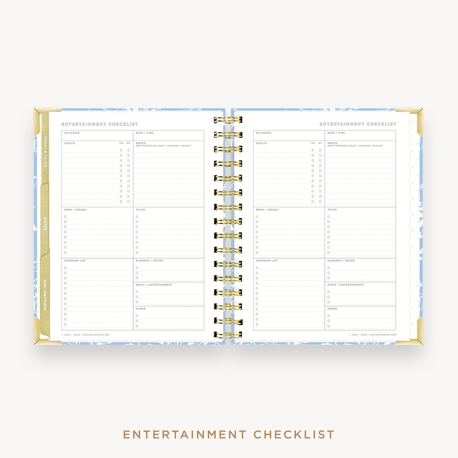 Day Designer's 2023 Weekly Mini Planner Annabel with entertainment checklist page.