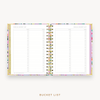 Day Designer's 2023 Weekly Mini Planner Blurred Spring with 2023-2024 bucket list page.