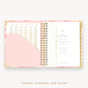 Day Designer's 2023 Weekly Planner Sunset with pocket sleeve and gold stickers.