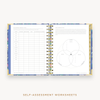 Day Designer's 2023-24 Daily Mini Planner Wildflowers with self-assessment and values worksheet.