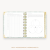 Day Designer's 2023-24 Daily Mini Planner Graceful with self-assessment and values worksheet.