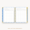Day Designer's 2023-24 Daily Mini Planner Serenity Tile with goals worksheet.