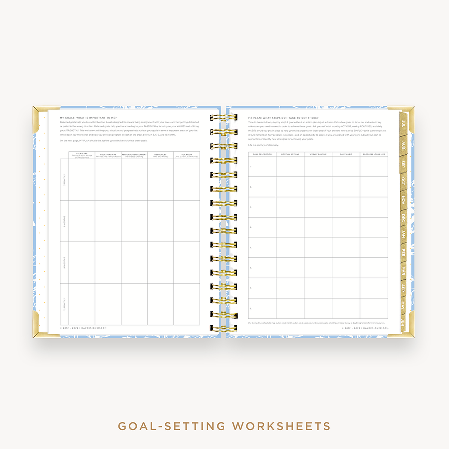 Day Designer's 2023 Weekly Mini Planner Annabel with goals worksheet.