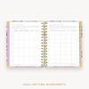 Day Designer's 2023 Daily Mini Planner Blurred Spring with goals worksheet.