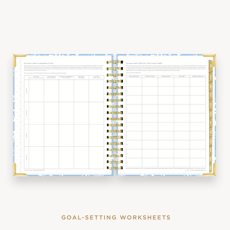 Day Designer's 2023 Weekly Planner Annabel with goals worksheet.