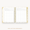 Day Designer's 2023-24 Daily Mini Planner Chic with goals worksheet.