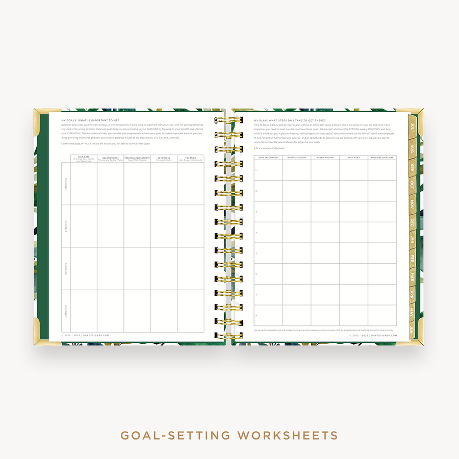 Day Designer's 2023 Weekly Mini Planner Bali with goals worksheet.