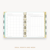 Day Designer's 2023 Daily Mini Planner Black Stripe with ideal month and week worksheet.