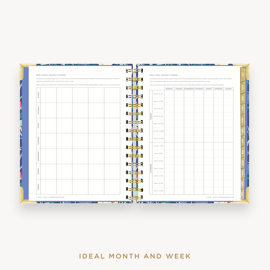 Day Designer's 2023-24 Daily Mini Planner Wildflowers with ideal month and week worksheet.