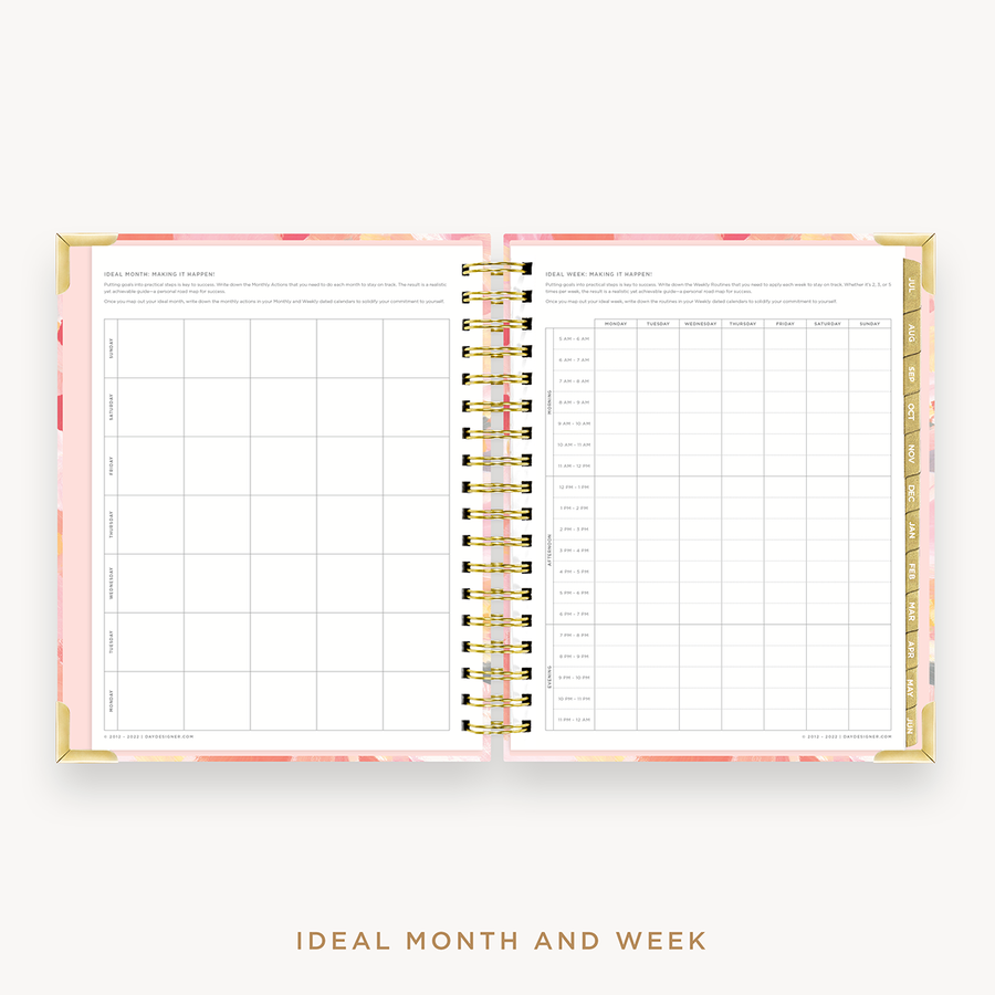 Day Designer's 2023 Weekly Planner Sunset with ideal month and week worksheet.