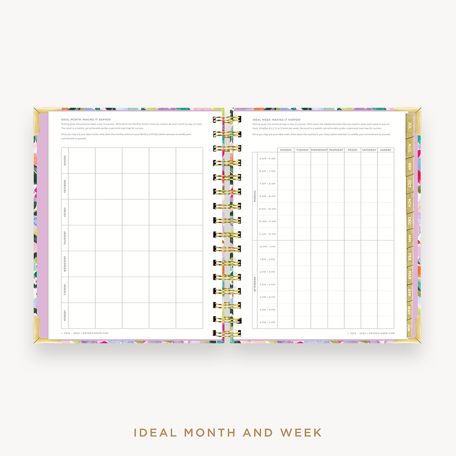 Day Designer's 2023 Weekly Mini Planner Blurred Spring with ideal month and week worksheet.
