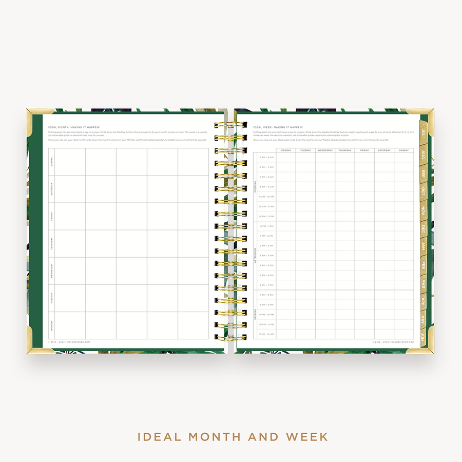 Day Designer's 2023 Weekly Planner Bali with ideal month and week worksheet.