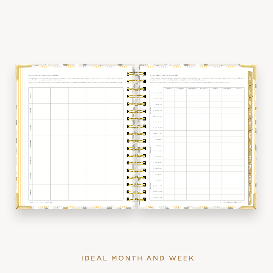 Day Designer's 2023-24 Weekly Planner Chic with ideal month and week worksheet.