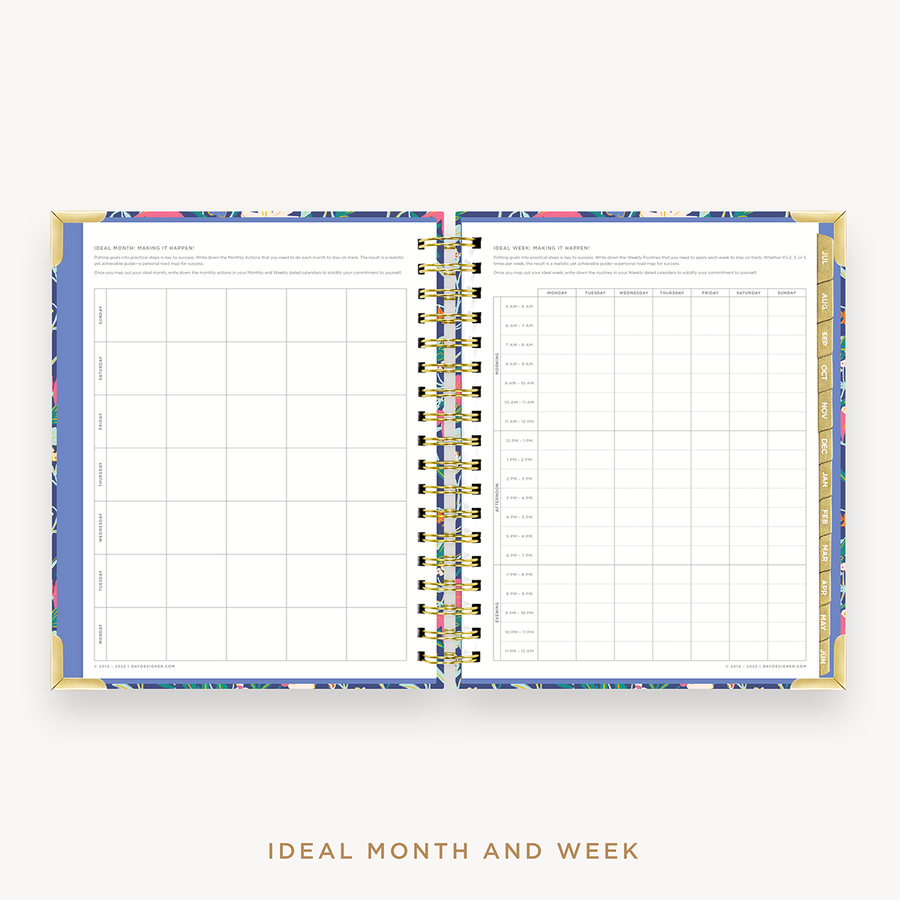 Day Designer's 2023-24 Weekly Planner Wildflowers with ideal month and week worksheet.