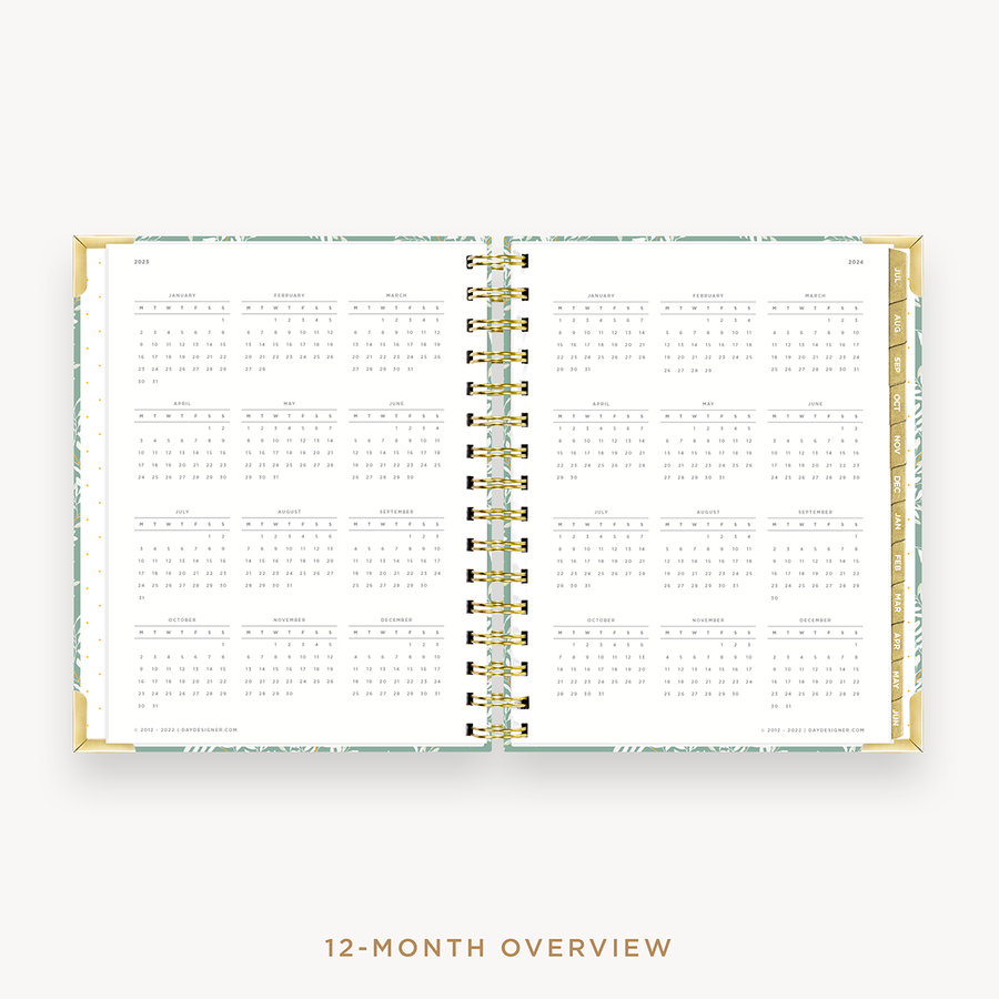 Day Designer's 2023-24 Daily Mini Planner Graceful with a two-page spread of the 2023-24-2024 calendar year.