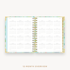 Day Designer's 2023-24 Daily Mini Planner Monet with a two-page spread of the 2023-24-2024 calendar year.
