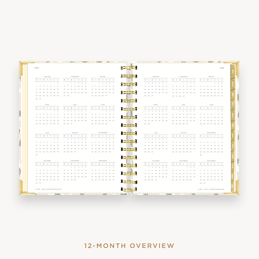 Day Designer's 2023-24 Daily Mini Planner Chic with a two-page spread of the 2023-24-2024 calendar year.