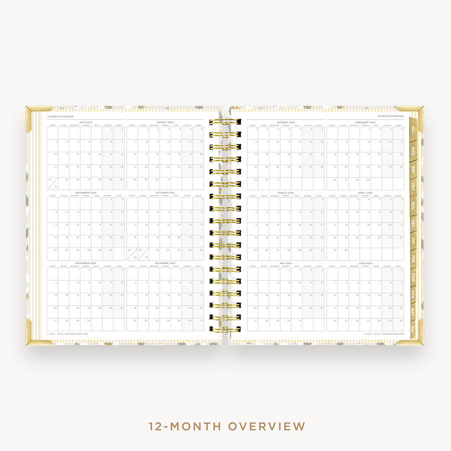 Day Designer's 2023-24 Weekly Planner Chic with a two-page spread of the 2023-24-2024 calendar year.