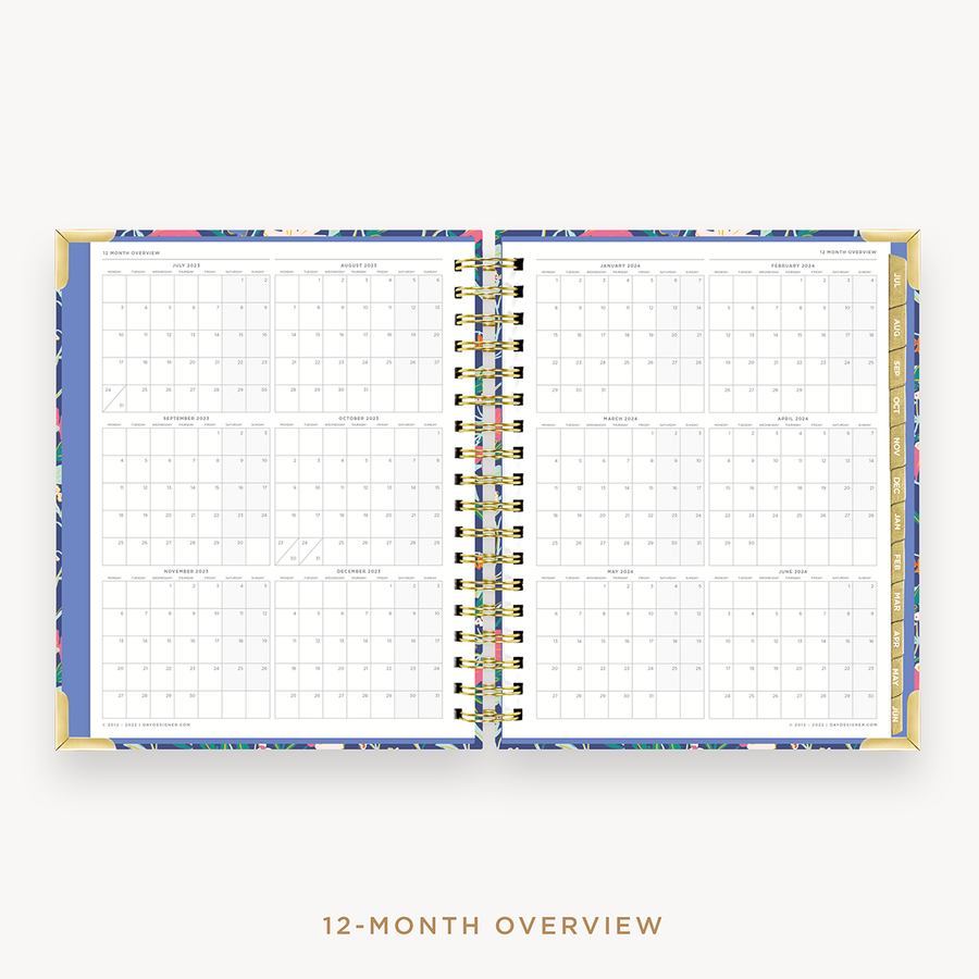 Day Designer's 2023-24 Weekly Planner Wildflowers with a two-page spread of the 2023-24-2024 calendar year.