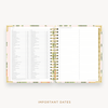 Day Designer's 2023-24 Weekly Planner Orange Blossom with dates for 2023-24 -2024 Holiday's and birthday tracker.