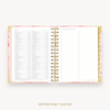 Day Designer's 2023 Weekly Mini Planner Sunset with dates for 2023-2024 Holiday's and birthday tracker.