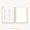 Day Designer's 2023-24 Daily Mini Planner Chic with dates for 2023-24-2024 Holiday's and birthday tracker.