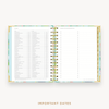 Day Designer's 2023-24 Daily Mini Planner Monet with dates for 2023-24-2024 Holiday's and birthday tracker.