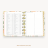 Day Designer's 2023-24 Daily Mini Planner Orange Blossom with dates for 2023-24-2024 Holiday's and birthday tracker.