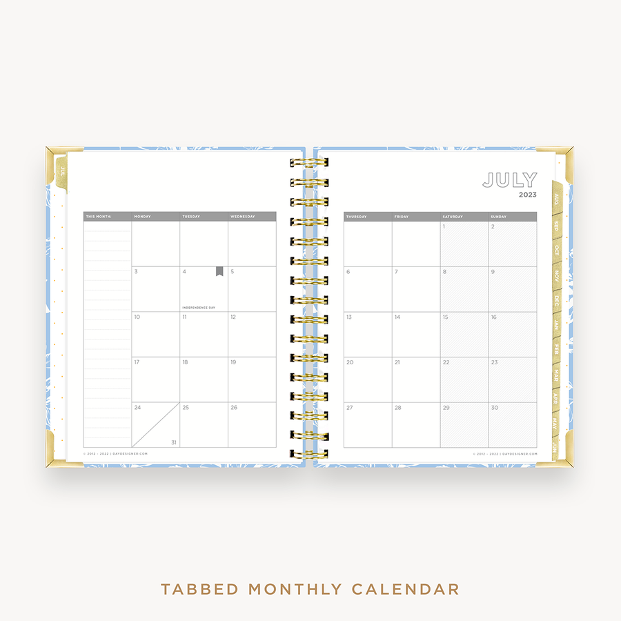 Day Designer's 2023 Weekly Mini Planner Annabel with monthly calendar planning page.
