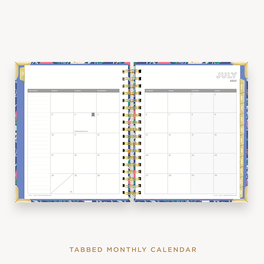 Day Designer's 2023-24 Weekly Planner Wildflowers with monthly calendar planning page.