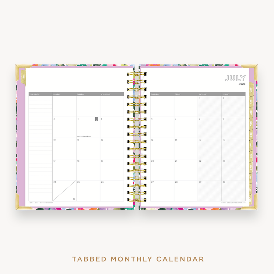 Day Designer's 2023 Weekly Planner Blurred Spring with monthly calendar planning page.