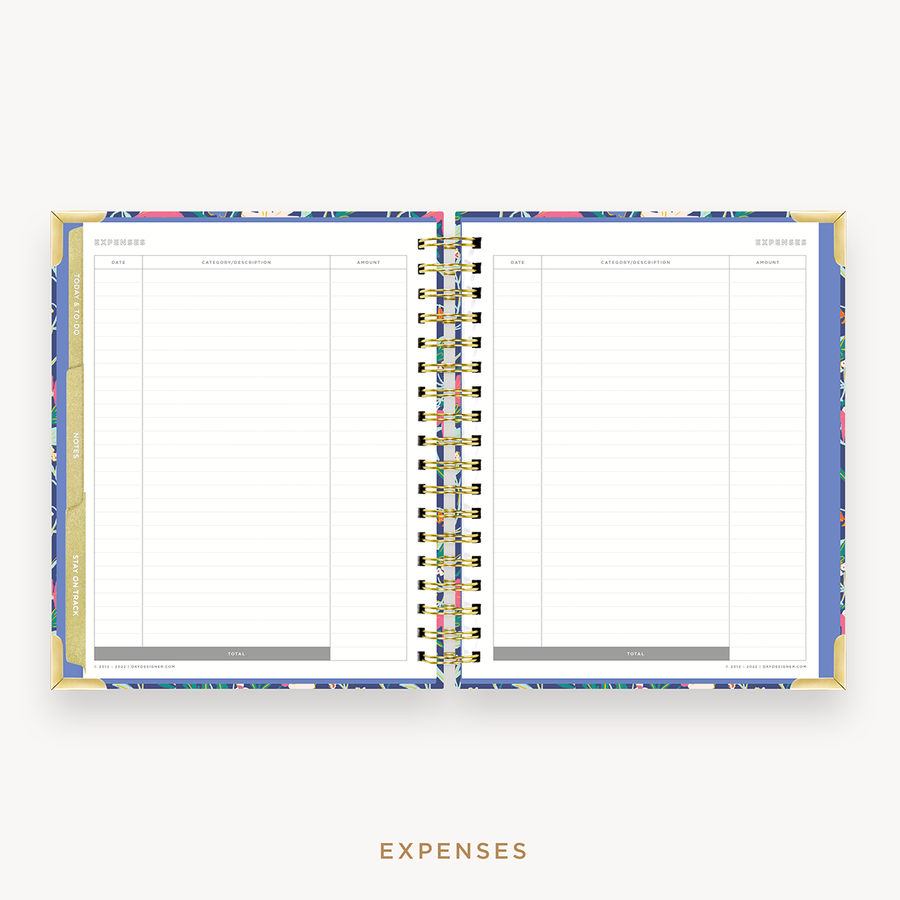 Day Designer's 2023-24 Weekly Planner Wildflowers with expense tracking page.