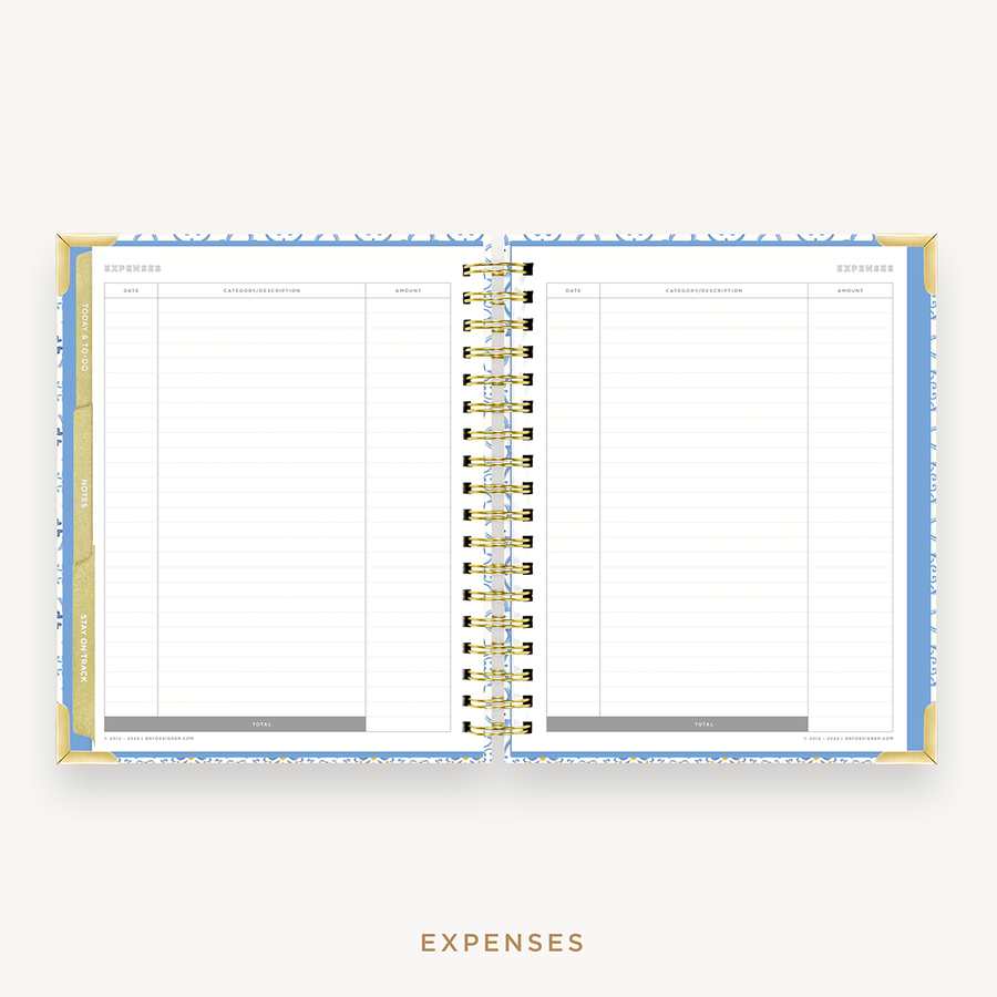 Day Designer's 2023 Weekly Planner Casa Bella with expense tracking page.