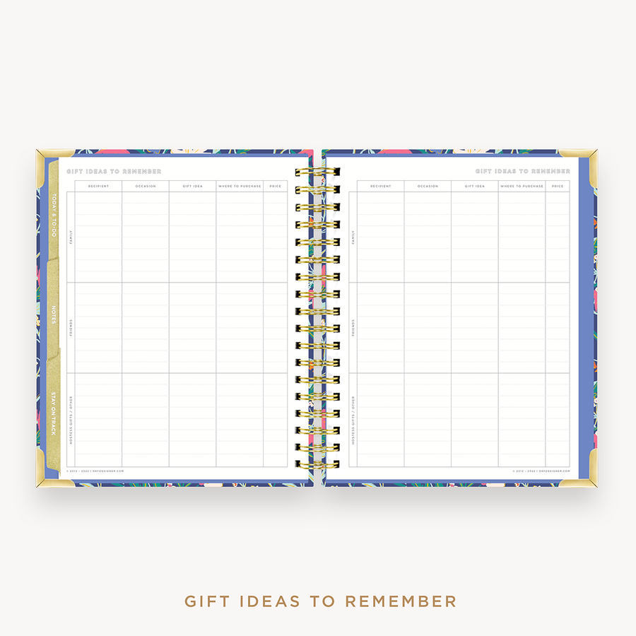 Day Designer's 2023-24 Weekly Planner Wildflowers with holiday gift planning page.