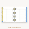 Day Designer's 2023 Weekly Planner Casa Bella with thank-you note recording page.