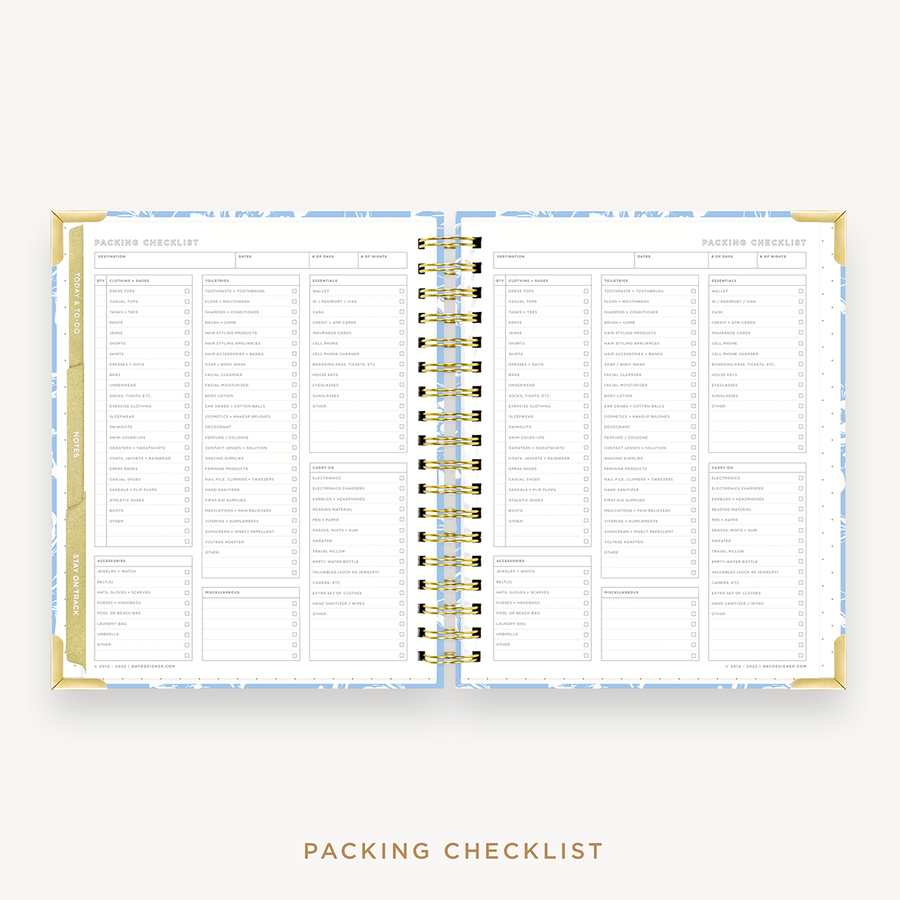 Day Designer's 2023 Weekly Planner Annabel with packing checklist page.