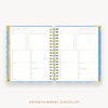 Day Designer's 2023 Weekly Planner Casa Bella with entertainment checklist page.