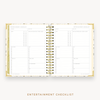 Day Designer's 2023-24 Weekly Planner Chic with entertainment checklist page.