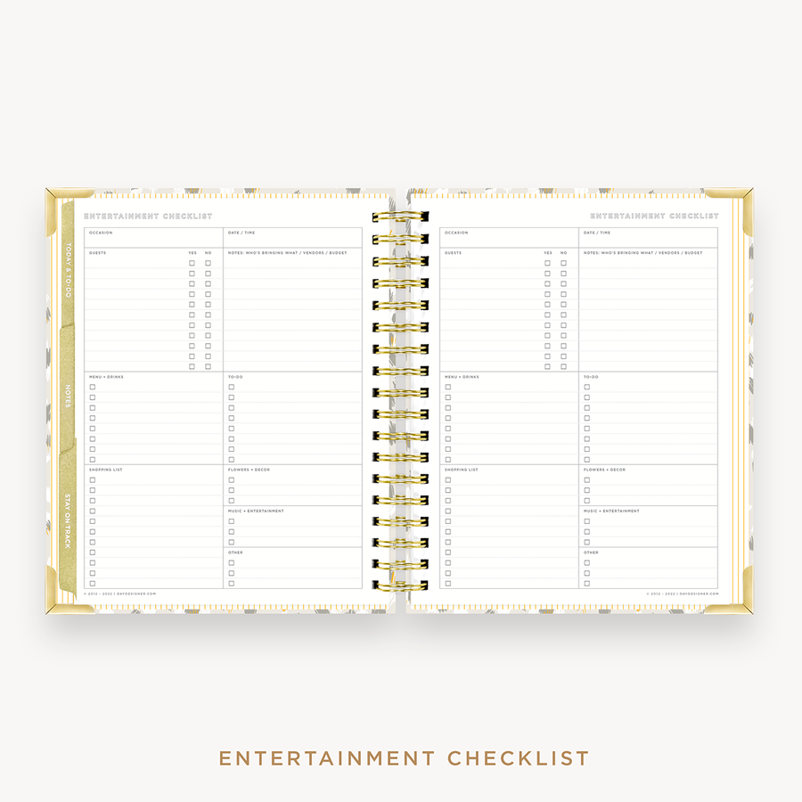 Day Designer's 2023-24 Weekly Planner Chic with entertainment checklist page.