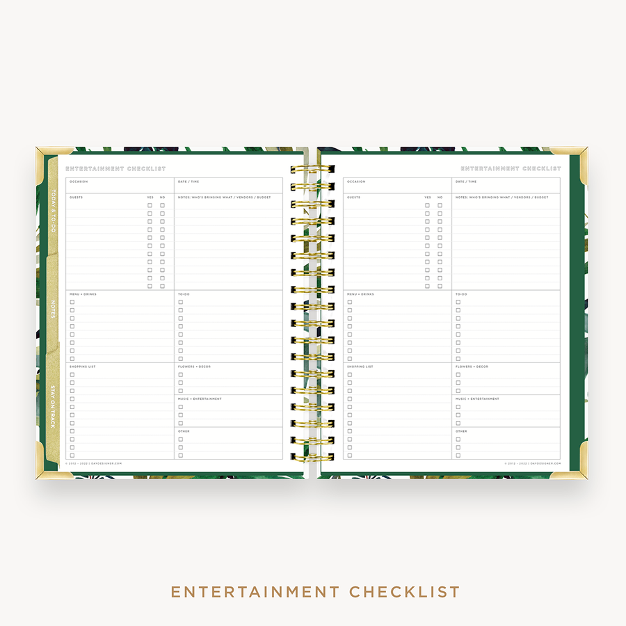 Day Designer's 2023 Weekly Planner Bali with entertainment checklist page.