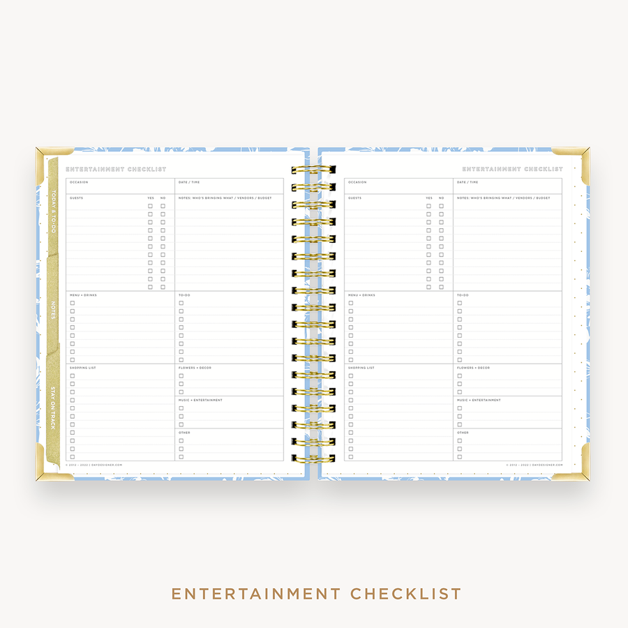 Day Designer's 2023 Weekly Planner Annabel with entertainment checklist page.