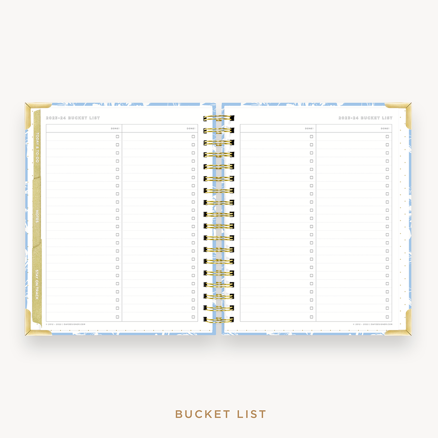 Day Designer's 2023 Weekly Planner Annabel with 2023-2024 bucket list page.