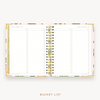 Day Designer's 2023-24 Weekly Planner Orange Blossom with 2023-24 - 2024 bucket list page.