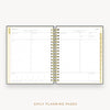 Day Designer's 2023 Daily Planner Charcoal Bookcloth with daily planning page.
