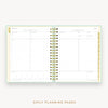 Day Designer's 2023 Daily Planner Sage Bookcloth with daily planning page.
