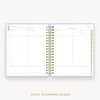 Day Designer's 2023 Daily Planner Chambray Bookcloth with daily planning page.