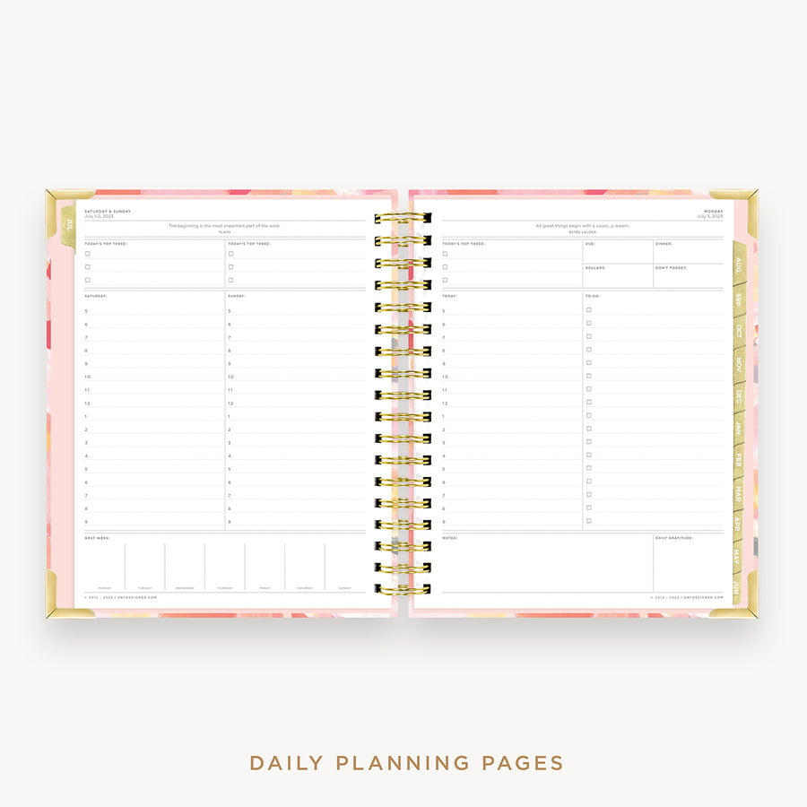 Day Designer's 2023 Daily Planner Sunset with daily planning page.